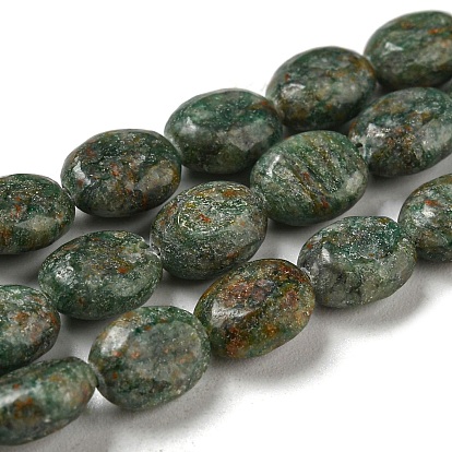 Natural African Jade Beads Strands, Flat Oval