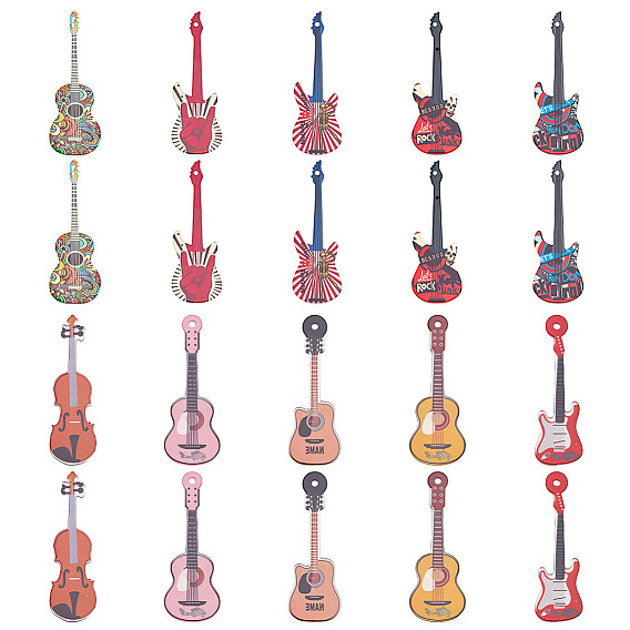 20шт 10 стили акриловые большие подвески, гитар