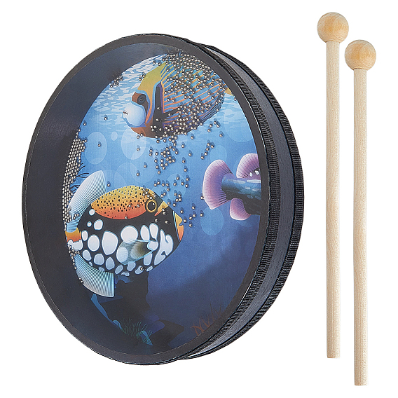 1ПК 201 нержавеющая сталь волнообразный океанический барабан, с 2шт. деревянной голенью с круглой головкой