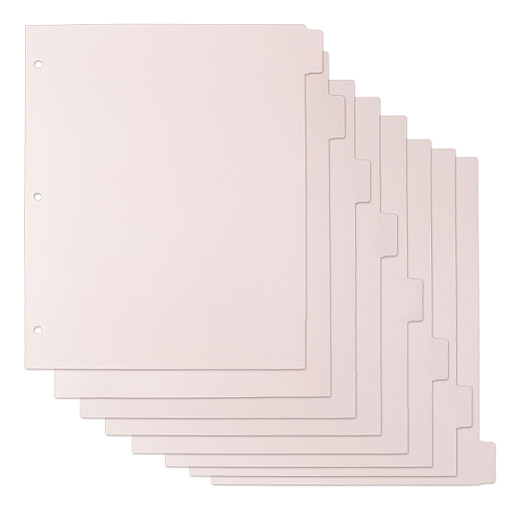 Разделители для блокнотов из полипропилена, 3 разделитель с отверстиями для папки, прямоугольные