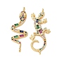 Brass Pave Colorful Cubic Zirconia Connector Charms, Rack Plating, Long-Lasting Plated, Cadmium Free & Lead Free