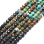 Natural Chrysocolla Beads Strands, Faceted, Round