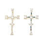 Настоящие 18 k позолоченные латунные подвески с микропаве и кубическим цирконием, со стеклом, без кадмия, без никеля и без свинца, крестик