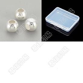 50 piezas 925 cuentas de plata de ley, rondo