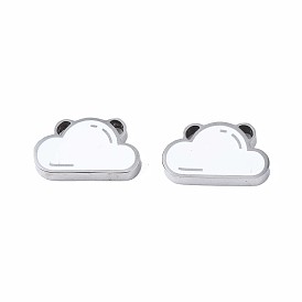 304 Stainless Steel Pendants, with Enamel, Cloud