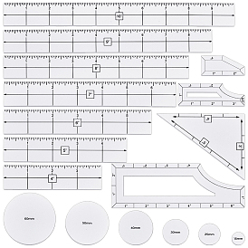 1 набор акриловых линеек, измерительный инструмент для швейных проектов, прозрачные