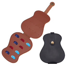 CHGCRAFT 2Pcs 2 Colors Imitation Leather Storage Bags, Gourd, with Snap Button, for Guitar Picks Storage