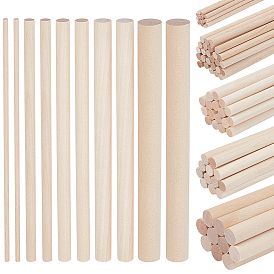 100Pcs Wood Sticks, Round Dowel Rod, Column