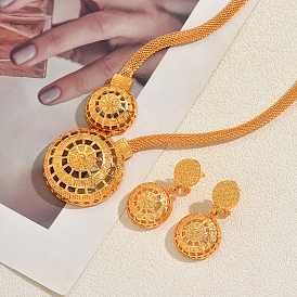 Винтажные серьги-гвоздики из сплава с полыми круглыми элементами и подвески для женщин.