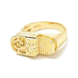 Geometry with Gear Finger Ring for Men Women, Creative Alloy Wide Band
