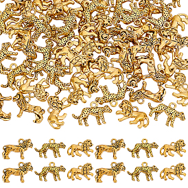 60 шт 3 стили подвески из сплава в тибетском стиле, амулеты с изображением леопарда/льва