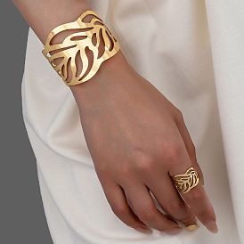 Комплекты браслетов-манжет и колец-манжет из полого листового сплава