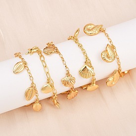 Лето 304 браслеты из нержавеющей стали с подвесками в виде морских животных, золотые