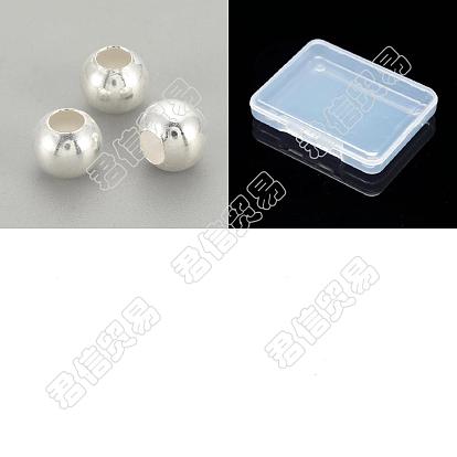 50 piezas 925 cuentas de plata de ley, rondo