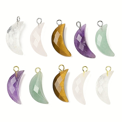 Природных драгоценных камней подвески, с латунной фурнитурой , граненые, Луна прелести