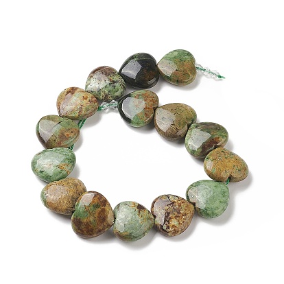 Natural Green Opal Beads Strands, Heart