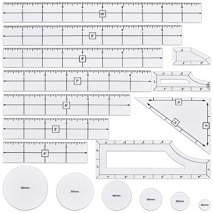 1 набор акриловых линеек, измерительный инструмент для швейных проектов, прозрачные