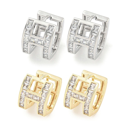 Латунные серьги из микро-паве прозрачного кубического циркония, для женщин