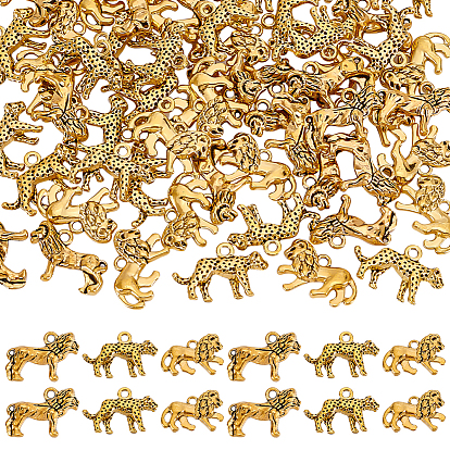 60 шт 3 стили подвески из сплава в тибетском стиле, амулеты с изображением леопарда/льва