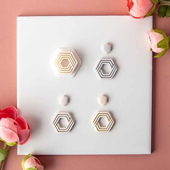 Набор прессованных форм для пластиковой глины шестиугольной формы, резцы глины, инструменты для лепки из глины