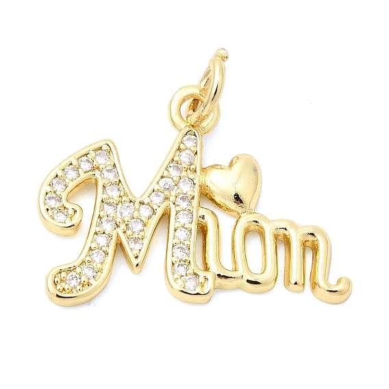 Подвески из латуни с прозрачным фианитом, без свинца и без кадмия, долговечный, очарование мамы