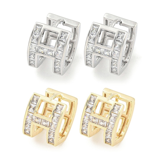 Латунные серьги из микро-паве прозрачного кубического циркония, для женщин