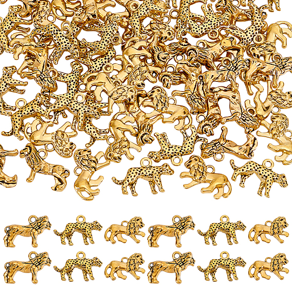 60 шт 3 стили подвески из сплава в тибетском стиле, амулеты с изображением леопарда/льва