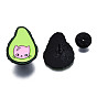 4Pcs 4 Style Pear & Avocado Enamel Pins, Electrophoresis Black Plated Alloy Badges for Backpack Clothes, Nickel Free & Lead Free