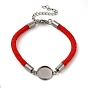 Milan Cord & 304 Stainless Steel Bracelets Making, with Round Tray