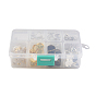 DIY Earring Making, with Brass Stud Earring Findings, Plastic/Brass Earring Ear Nuts Earrings Backs and Transparent Glass Cabochons, Flat Round