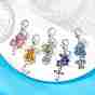 Baking Paint Glass Seed Pendant Decorations, with Tibetan Style Alloy Charms