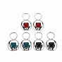 Rack Plating Alloy Pendants, with Resin, Platinum, Cadmium Free & Nickel Free & Lead Free, Rectangle