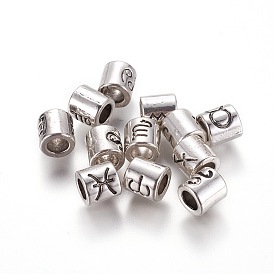 Сплавочные европейские бусины, бусины с большим отверстием, двенадцать созвездий