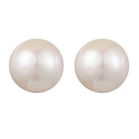 Natural Pearl Ear Studs, with Sterling Silver Findings, Round