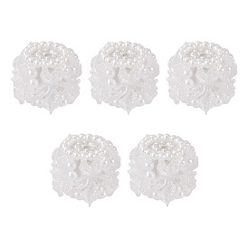 Полимерная глина с бусинами под искусственный жемчуг, цветок