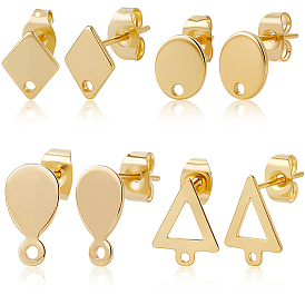 80шт 4 стили 201 фурнитура для сережек из нержавеющей стали, с петлей