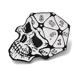 Halloween Dice Skull Alloy Enamel Brooches for Backpack Clothes