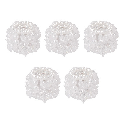 Полимерная глина с бусинами под искусственный жемчуг, цветок