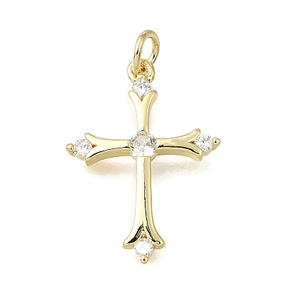 Пасхальные латунные подвески с прозрачными кубическими циркониями, крест прелести