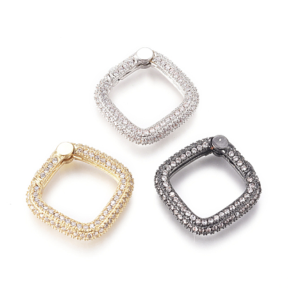 Латунные пружинные кольца, с четким кубического циркония, квадратный