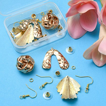 China Factory DIY Earrings Making Kit, Including Nugget & Flower & Arch  Iron Pendants, Brass Earring Hooks & Ear Nuts 36Pcs/box in bulk online 