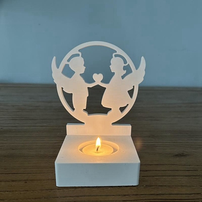 Bougeoirs en silicone bricolage ange, pour la fabrication de bougies parfumées aux fleurs