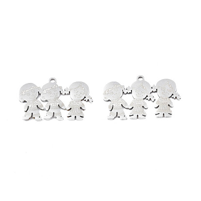 201 Stainless Steel Pendants, Girl & Boy