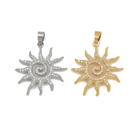 Латунные микро проложить кубического циркония подвески, солнце