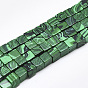 Perles synthétiques malachite brins, cube