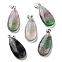 Natural Sodalite Pendants, with Platinum Tone Brass Findings, Teardrop Charms