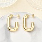 Brass Stud Earrings for Women, Half Hoop Earrings