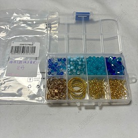 Kits de fabrication de boucles d'oreilles pendantes en verre sur le thème de l'océan