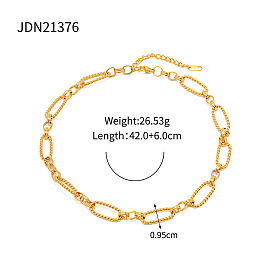 18K Gold Chunky Twisted Stainless Steel Bracelet - Sturdy and Stylish Stainless Steel Jewelry for Men and Women