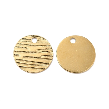 Ion Plating(IP) 304 Stainless Steel Charms, Flat Round Charm